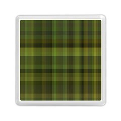 Army Green Color Plaid Memory Card Reader (square) by SpinnyChairDesigns