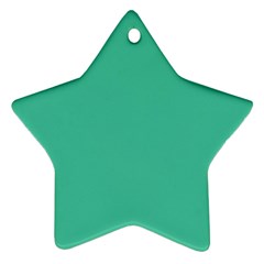 True Biscay Green Solid Color Ornament (star) by SpinnyChairDesigns