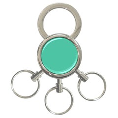 True Biscay Green Solid Color 3-ring Key Chain by SpinnyChairDesigns