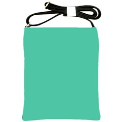 True Biscay Green Solid Color Shoulder Sling Bag by SpinnyChairDesigns