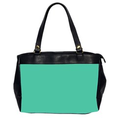 True Biscay Green Solid Color Oversize Office Handbag (2 Sides) by SpinnyChairDesigns