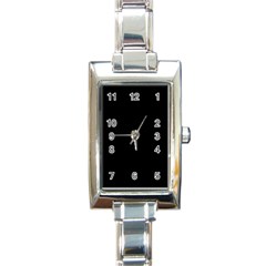 True Black Solid Color Rectangle Italian Charm Watch
