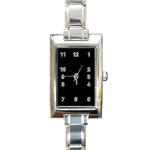 True Black Solid Color Rectangle Italian Charm Watch Front