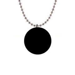 True Black Solid Color 1  Button Necklace by SpinnyChairDesigns