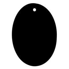 True Black Solid Color Oval Ornament (Two Sides)