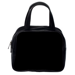 True Black Solid Color Classic Handbag (one Side) by SpinnyChairDesigns