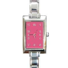 True Blush Pink Color Rectangle Italian Charm Watch by SpinnyChairDesigns