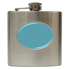 True Cadet Blue Teal Color Hip Flask (6 Oz) by SpinnyChairDesigns