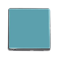 True Cadet Blue Teal Color Memory Card Reader (square 5 Slot) by SpinnyChairDesigns