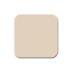 True Champagne Color Rubber Square Coaster (4 Pack)  by SpinnyChairDesigns