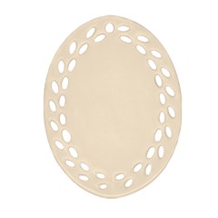 True Champagne Color Ornament (oval Filigree) by SpinnyChairDesigns