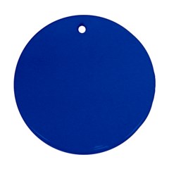 True Cobalt Blue Color Round Ornament (two Sides) by SpinnyChairDesigns