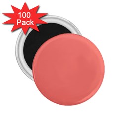 True Coral Pink Color 2 25  Magnets (100 Pack)  by SpinnyChairDesigns