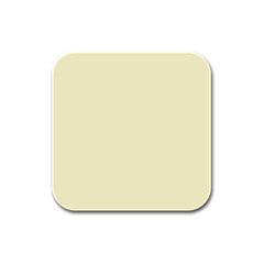 True Cream Color Rubber Square Coaster (4 Pack)  by SpinnyChairDesigns