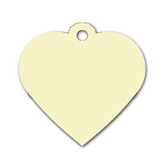 True Cream Color Dog Tag Heart (one Side) by SpinnyChairDesigns
