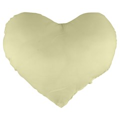 True Cream Color Large 19  Premium Flano Heart Shape Cushions by SpinnyChairDesigns