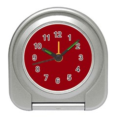 True Dark Red Color Travel Alarm Clock by SpinnyChairDesigns