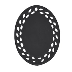 Dark Slate Grey Color Oval Filigree Ornament (two Sides)