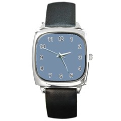 Faded Denim Blue Color Square Metal Watch