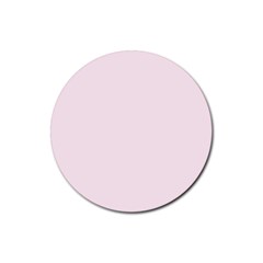 Lavender Blush Pink Color Rubber Coaster (round)  by SpinnyChairDesigns