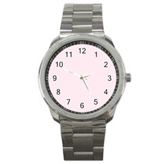 Lavender Blush Pink Color Sport Metal Watch by SpinnyChairDesigns