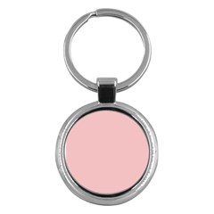 Baby Pink Color Key Chain (round) by SpinnyChairDesigns