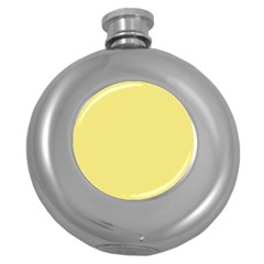 True Lemon Yellow Color Round Hip Flask (5 Oz) by SpinnyChairDesigns