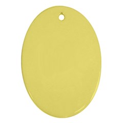 True Lemon Yellow Color Oval Ornament (two Sides) by SpinnyChairDesigns