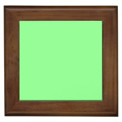 Mint Green Color Framed Tile by SpinnyChairDesigns