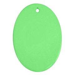 Mint Green Color Oval Ornament (two Sides) by SpinnyChairDesigns