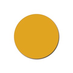 True Mustard Yellow Color Rubber Coaster (round)  by SpinnyChairDesigns