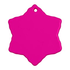 Neon Pink Color Snowflake Ornament (two Sides) by SpinnyChairDesigns