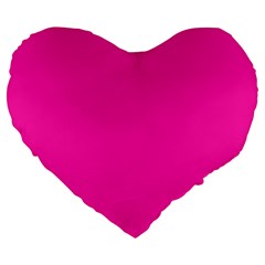 Neon Pink Color Large 19  Premium Heart Shape Cushions by SpinnyChairDesigns