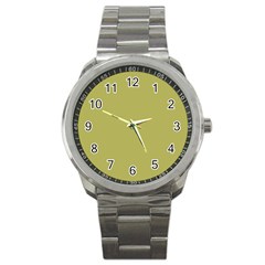Olive Green Color Sport Metal Watch by SpinnyChairDesigns