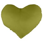 Olive Green Color Large 19  Premium Heart Shape Cushions Back