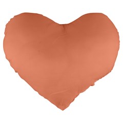 True Peach Color Large 19  Premium Flano Heart Shape Cushions by SpinnyChairDesigns