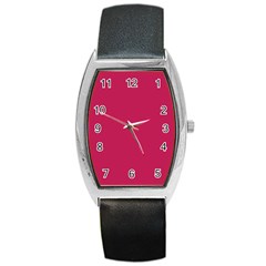 Rose Red Color Barrel Style Metal Watch by SpinnyChairDesigns