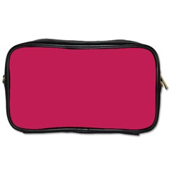 Rose Red Color Toiletries Bag (one Side) by SpinnyChairDesigns