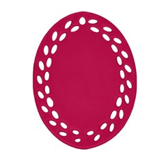 Rose Red Color Ornament (oval Filigree) by SpinnyChairDesigns