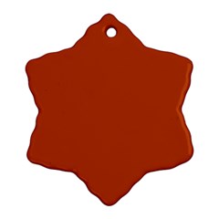 True Rust Color Snowflake Ornament (two Sides) by SpinnyChairDesigns