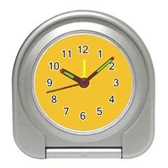 True Saffron Yellow Color Travel Alarm Clock by SpinnyChairDesigns