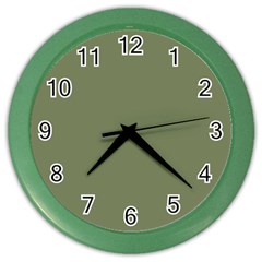 Sage Green Color Color Wall Clock by SpinnyChairDesigns