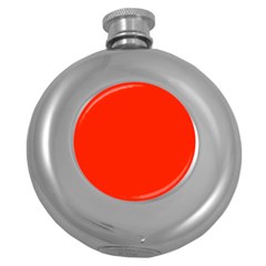 Scarlet Red Color Round Hip Flask (5 Oz) by SpinnyChairDesigns