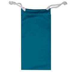 True Teal Blue Color Jewelry Bag by SpinnyChairDesigns