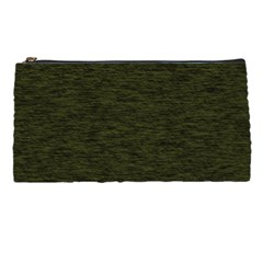 Army Green Color Textured Pencil Case by SpinnyChairDesigns