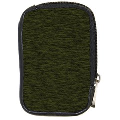 Army Green Color Textured Compact Camera Leather Case by SpinnyChairDesigns