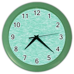 Biscay Green Texture  Color Wall Clock