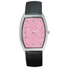 Blush Pink Textured Barrel Style Metal Watch