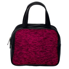 Fuschia Pink Texture Classic Handbag (one Side) by SpinnyChairDesigns