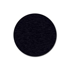 Black Color Texture Rubber Coaster (round)  by SpinnyChairDesigns